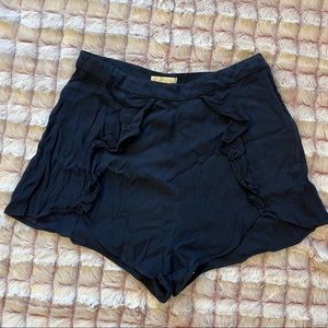 H&M Navy Ballet Rayon Ruffle Shorts